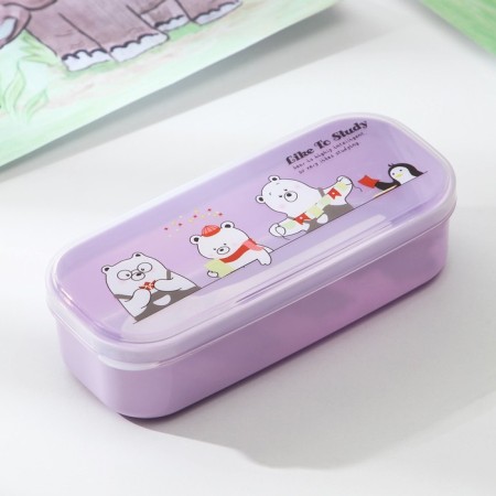 Lancer-bex Plastic with a spoon "Bear", rectangular, 18 × 7 × 4.5 cm, color mix-2