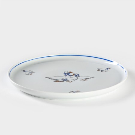 Porcelain dish for pizza "geese", d = 30 cm, mix-1