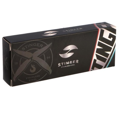 Stinger folding knife with a clip, 100 mm, hilt: steel, wood, box cardboard-3