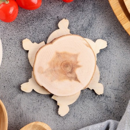 Hot "turtle" stand, 12x12 cm, mix of wood-1