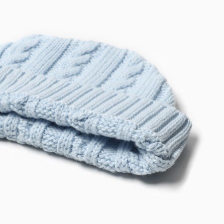 Knitted set (jumper, trousers, hat), blue color, height 62 cm-8