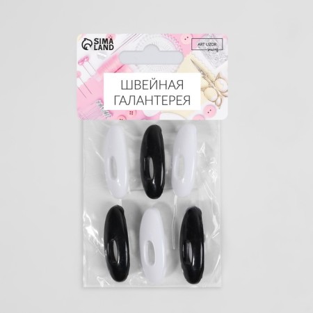 Safe pins, 40 mm, 6 pcs, black/white color-3