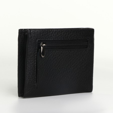 Male purse for magnet, clip for bills, separation for SIM cards, black color-1