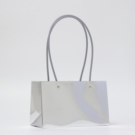 Bag for flowers silver, moisture -resistant, 22x11x14 cm-1