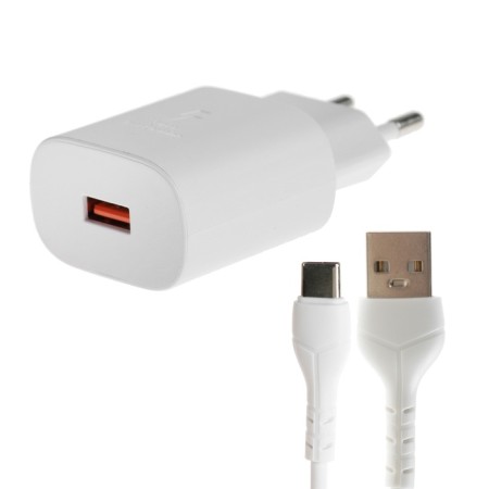 The BYZ U40, 1 USB, 18 W, 5 A, USB cable - Type -C, 1 m, pd, white