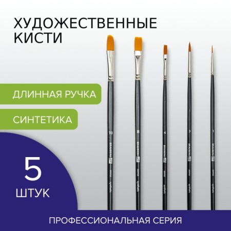 System of Synthetics 5 pieces, Brauberg Art Classic, Round No. 1, 3; flat No. 4, 8; oval No. 10-12