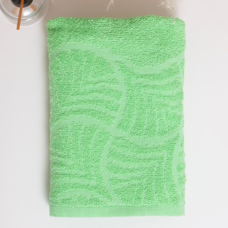 Tainted towel "Wave", size 50x90 cm, 300 g/m2, light green color-3