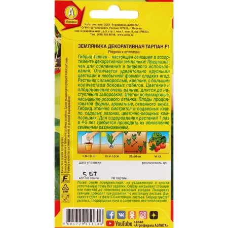 Strawberries "Tarpan", F1, C/P, 5 pcs.-1