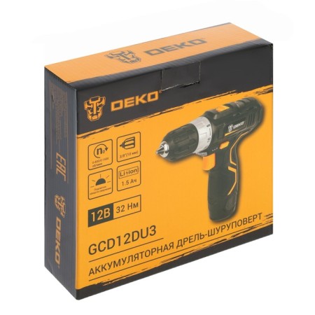 Battery DREAL DEKO GCD12DU3 063-4096, 12 V, 32 nm, batteries, d 10 mm, 2 speeds-10