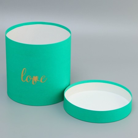 Round box with "Love" green 20*20*20cm-5