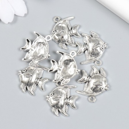 Decor for creativity Metal "Fish. Mauritan idol" Set 7 pcs silver 2.2x2.5 cm-2
