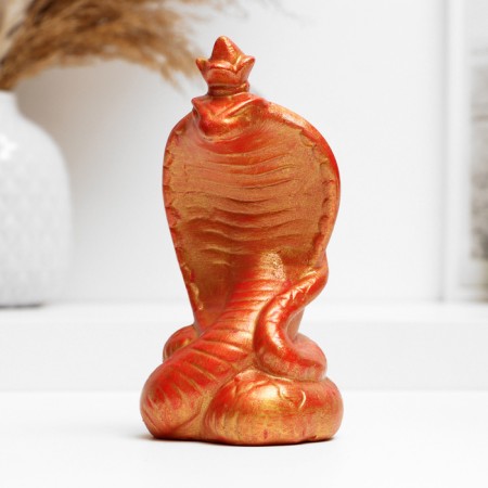 Figure "Snake with the crown" red with gilding, 7cm-1