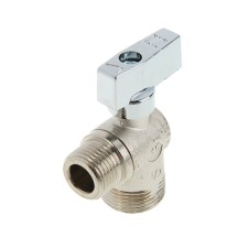 Кран шаровой Valtec, 1/2"х3/4", наружная резьба, угловой, без отражателя, никель, латунь