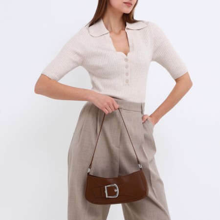 Bag Women's Baget with a zipper, chocolate color-6