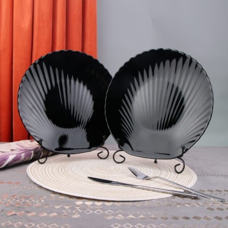 Donest plate Arya Home Shell, 6 pcs, black color-1