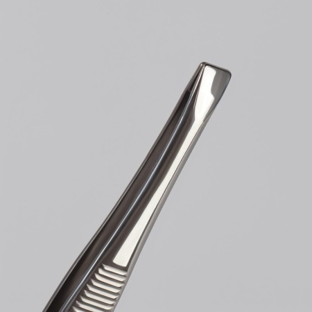 Direct, narrow tweezers, 9 cm, on a blister, silver color, B-157-S-1