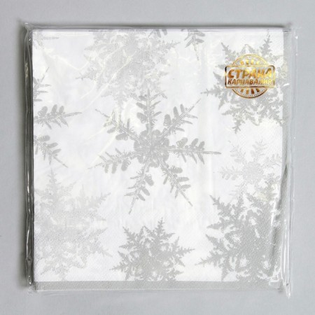Paper “Snowflakes” napkins, set 20 pcs., Silver color-2