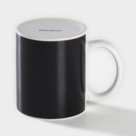 Homeleon mug ceramic shade "Rainbow waves", 350 ml, black color-4