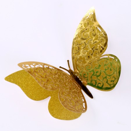 Set for decorating "butterflies" with patterns, set 12 pcs, color gold-2