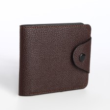 Women's wallet on the button, brown color