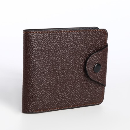 Women's wallet on the button, brown color