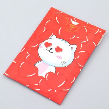 Boom-postcard "Cat in love", hearts, 12 x 18.5 cm-1