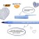 Ballic handle, blue ink, 1.0 mm, average letter, bic round stic classic, glass as a gift