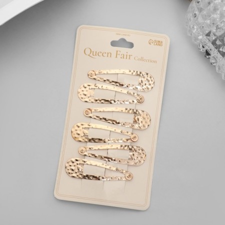 Invisibility for hair "openwork" (set 6 pcs) 5 cm, gold