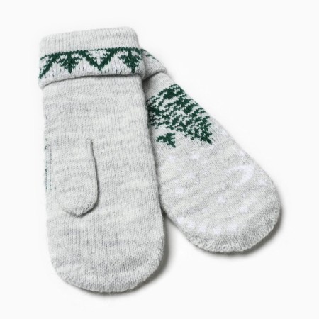 New Year. Women's mittens, gray color, size 18-1