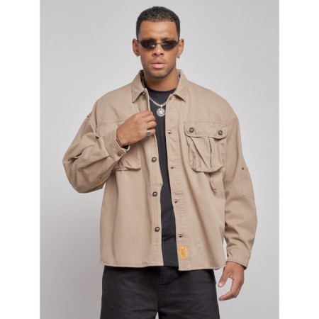 Jeaning jacket men's, size 54, beige color-5