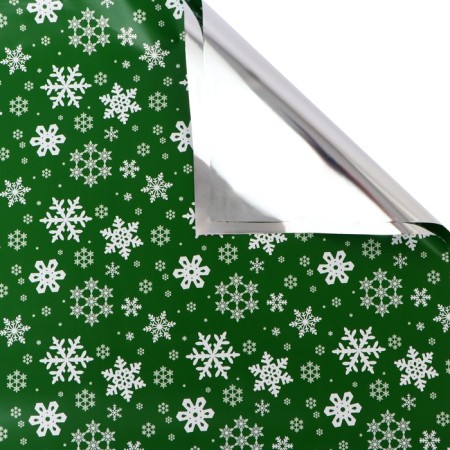 Packaging film for gifts, metallized, 35 mkm "Snowflakes", 50x70cm