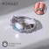 Ring under the natural stone "Sunset", purple color in silver, dimensionless