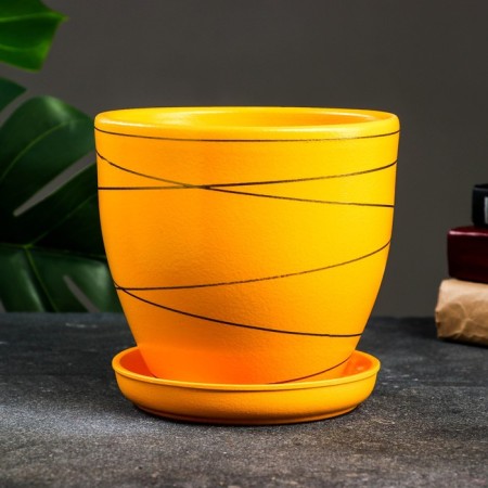 Flower pot "Magnolia" yellow, 2.4 liters-1