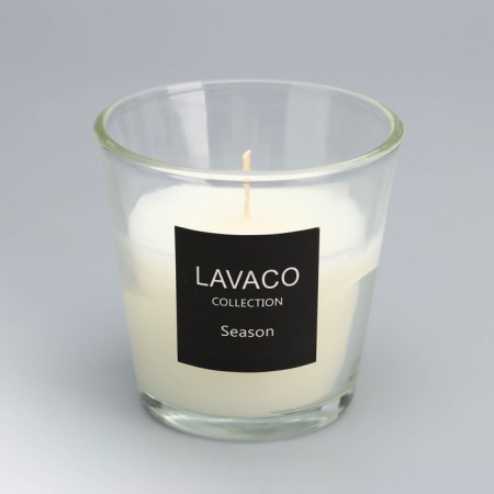 Aromatic candle in a glass "Lavaco", jasmine, white, 7.5x7.5 cm-3