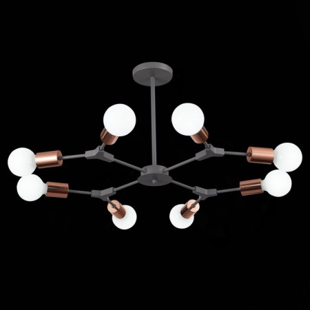 Ceiling EVOLUCE lamp. Sle106403-08. Palare. 8x60 watts, E27, 69.5x69.5x35.5 cm, gray color, pink gold-1