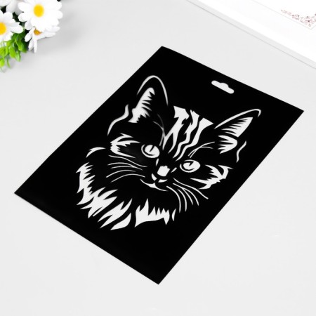 Plastic stencil "Cat" 20x28.5cm-1