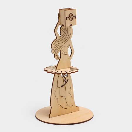 Wooden napkin "Indian beauty", with a stand under toothpicks, 25 × 13 × 13 cm-4