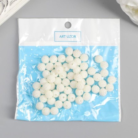 Beads for creativity plastic "ribbed" pearl set d = 1 cm 20 g-3