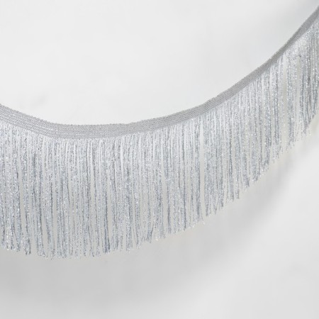 Decorative braid "Furrm", 10 cm, 5 ± 0.5 m, silver color