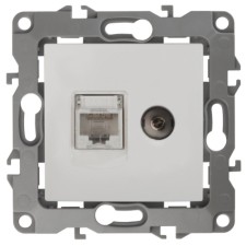Combined RJ45+TV, IP20, era12, white