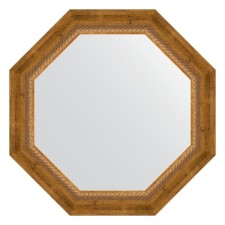 Mirror in the baguette frame, aged bronze with weaving 70 mm, 58x58 cm