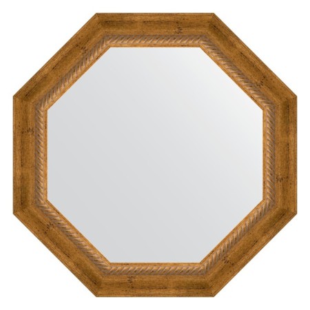Mirror in the baguette frame, aged bronze with weaving 70 mm, 58x58 cm