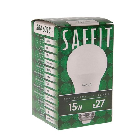LED LED SAFFIT SBA6015, A60, E27, 15 W, 230 V, 4000 K, 1,500 lm, 220 °, 118x60 mm-1