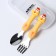 A set of children's cutlery in the case "Chicken", fork, spoon
