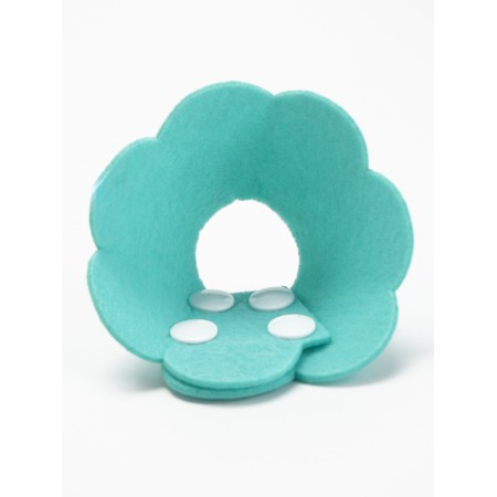 Veterinary collar made of felt "chamomile", size XS, turquoise-5