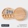 Set for feeding cheese, 4 knives, board, 19.5 × 19.5 × 3.5 cm, oak