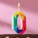 Candle in the cake on the skewer "Multi -colored faces", the number 0, 5.3 cm