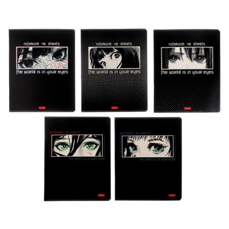 Notebook of 48 sheets in the cage "Your look", the cover coated cardboard, selective varnish, rounded corners, 5V, mix