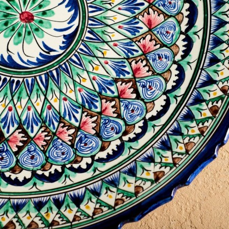 Largan Rishtan ceramics "Patterns", 42 cm, blue, corrugated-2