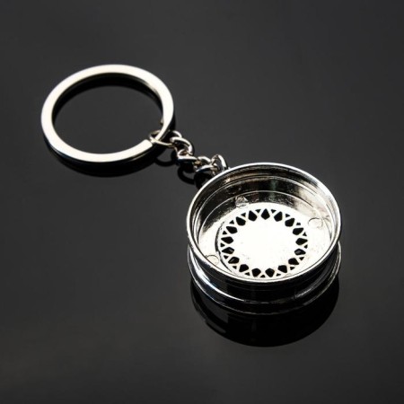 Cartage keychain, disk, metal, chrome-2